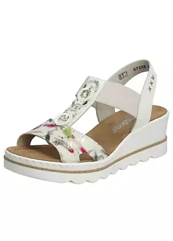 67498 Ladies Multi Elasticated Sandals by Rieker | Look Again