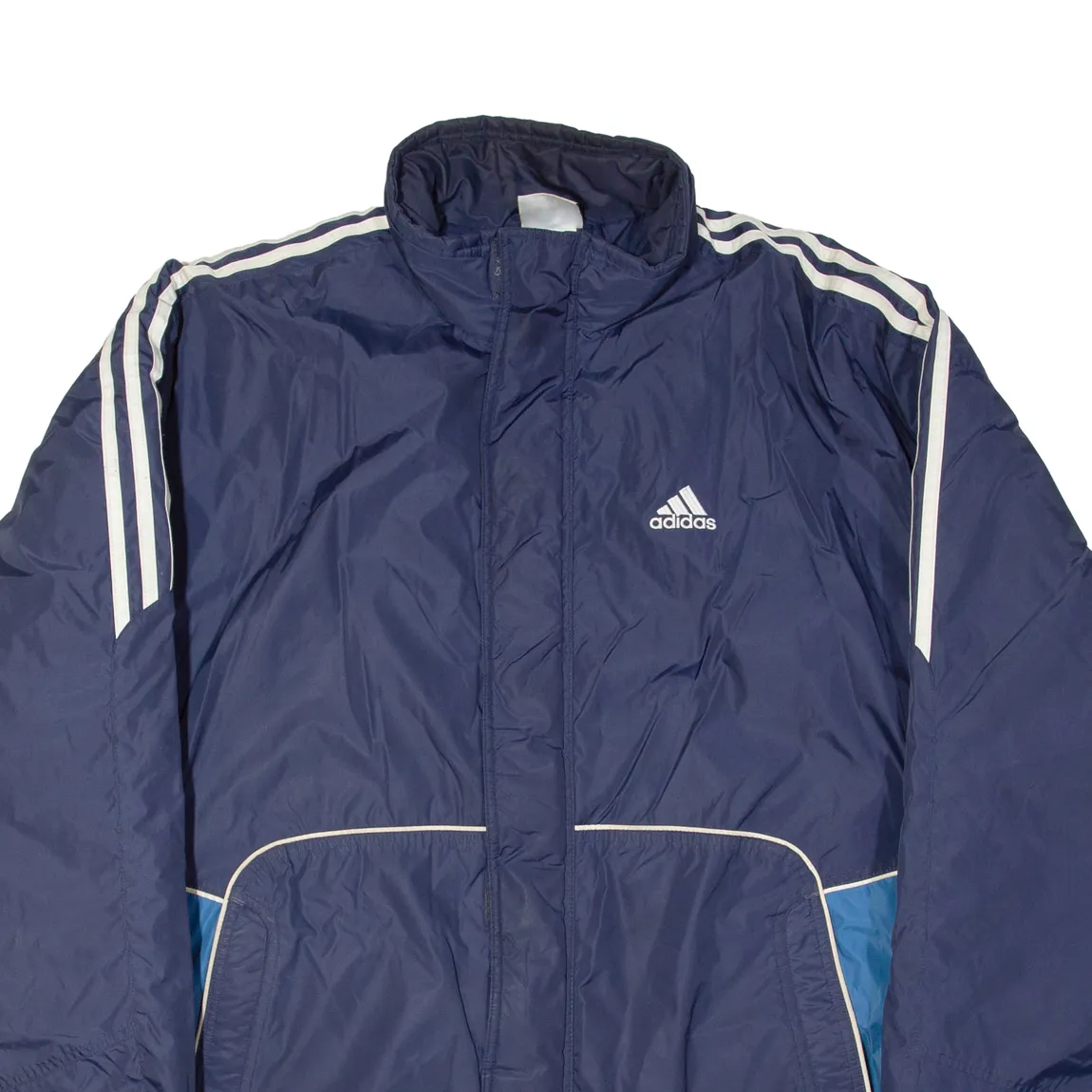 ADIDAS Mens Jacket Blue Nylon 2XL