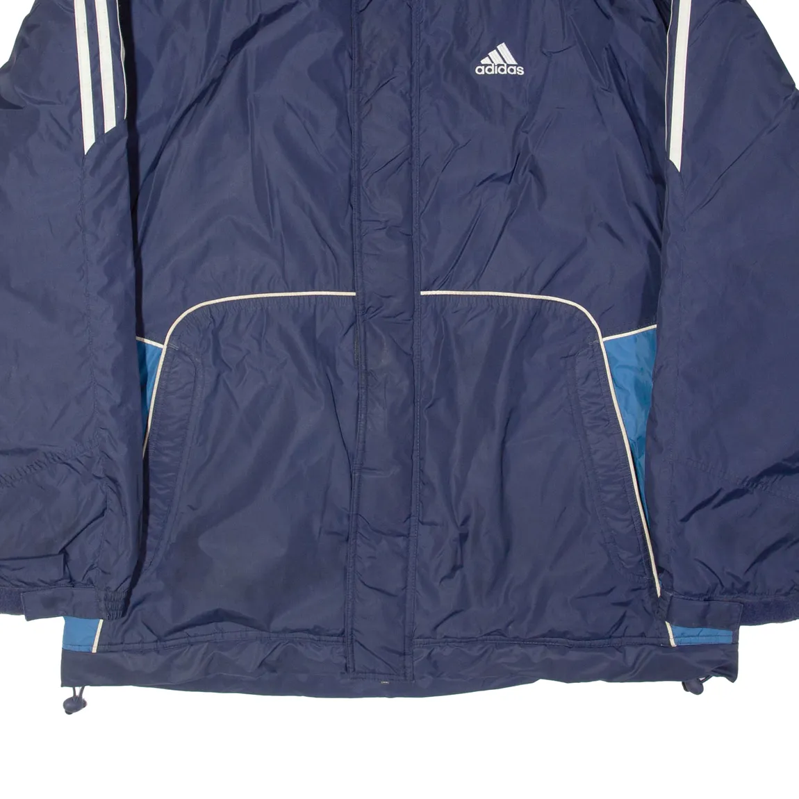 ADIDAS Mens Jacket Blue Nylon 2XL