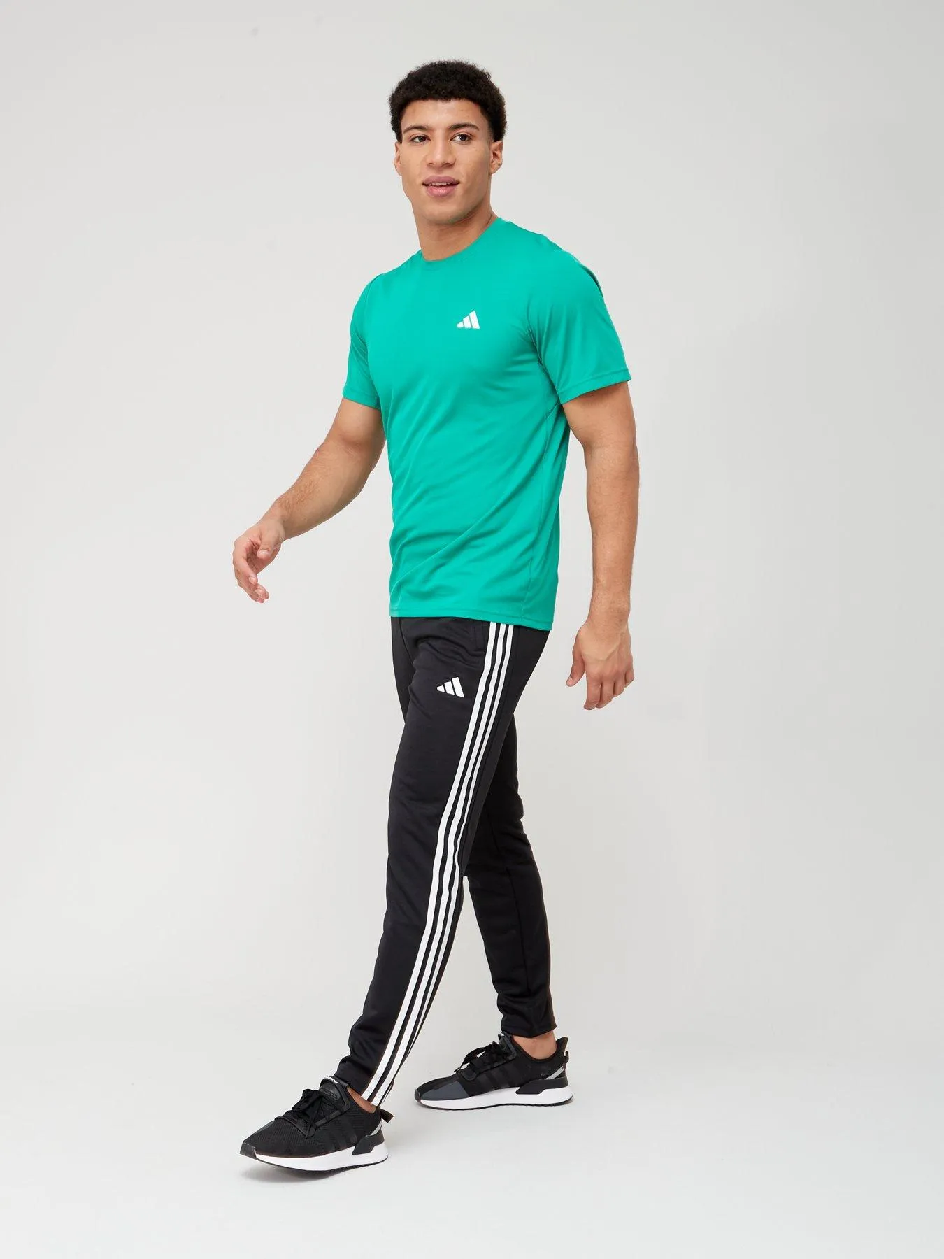 adidas Performance Train Essentials 3-Stripes Training Joggers - Black/White