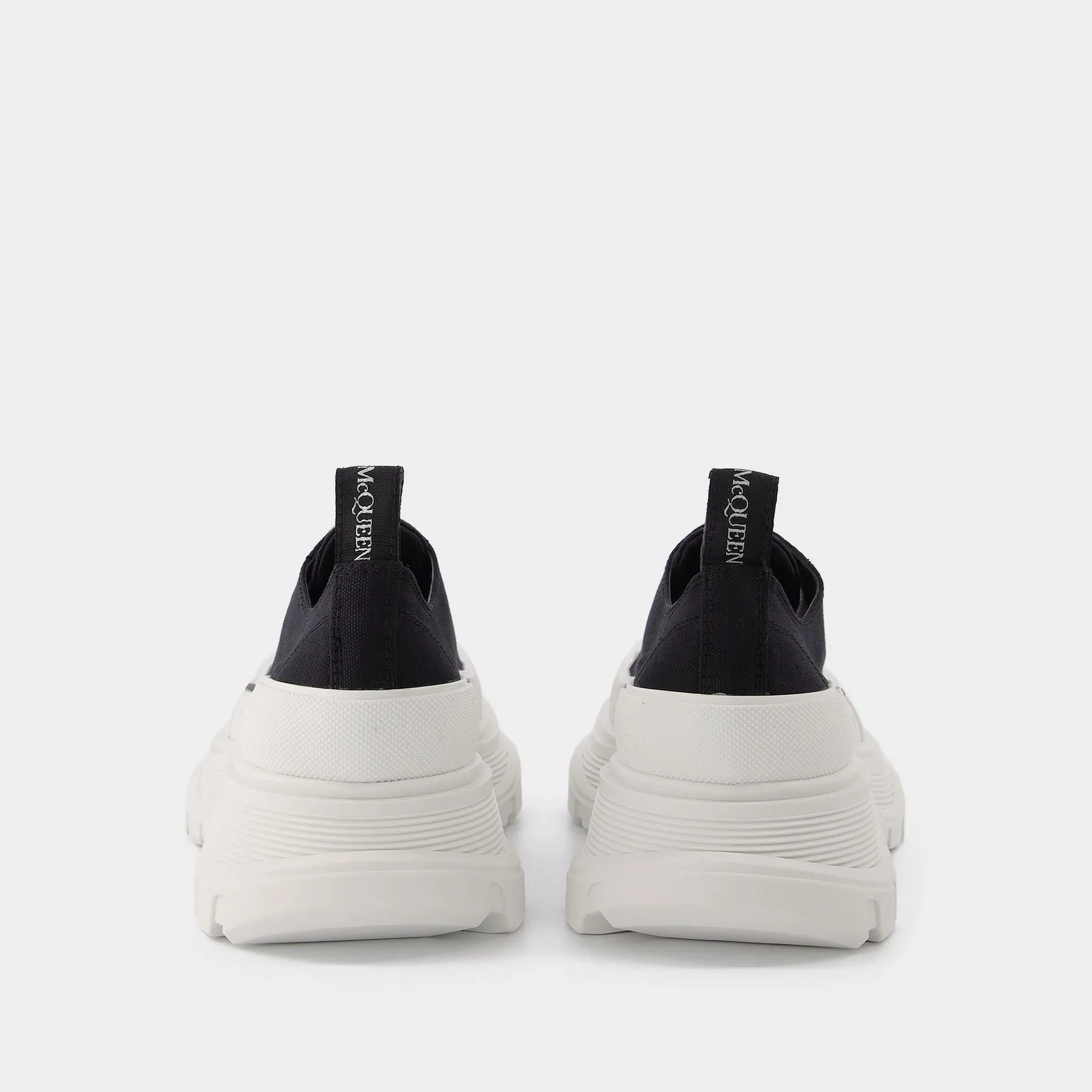 Alexander McQueen  Tread Slick Sneakers in Black and White Fabric