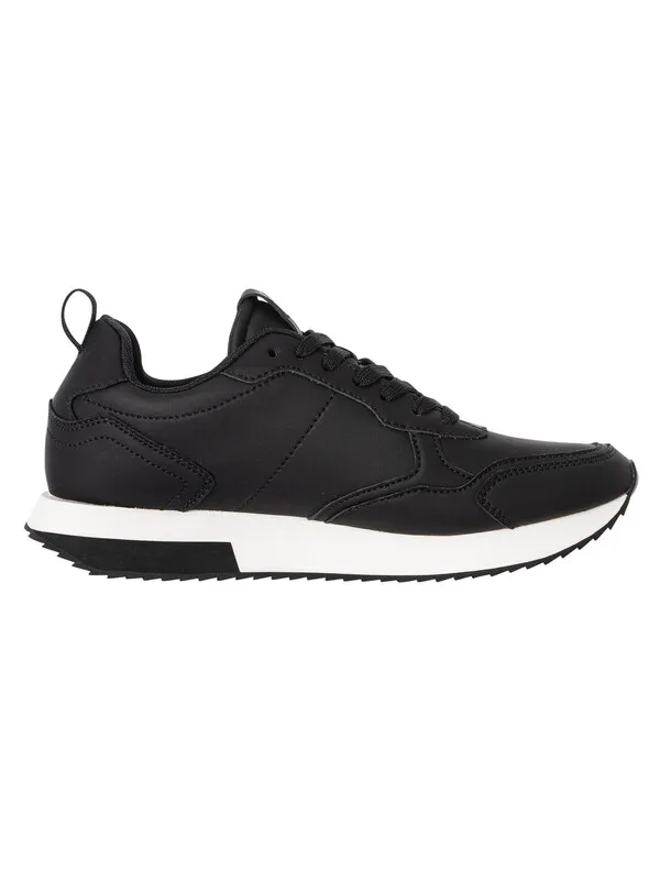 Antony Morato Low Top Faux Leather Trainers - Black/White