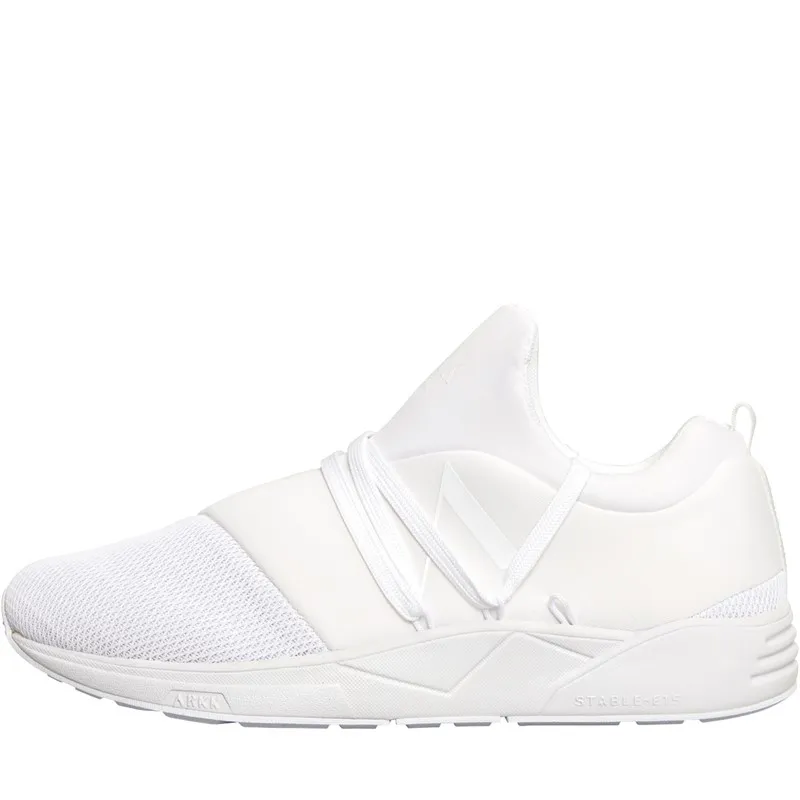 ARKK Copenhagen Mens Raven Mesh Trainers Triple White