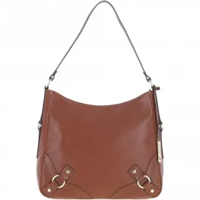 Ashwood Top Zip Leather Shoulder Bag Tan: Z-77