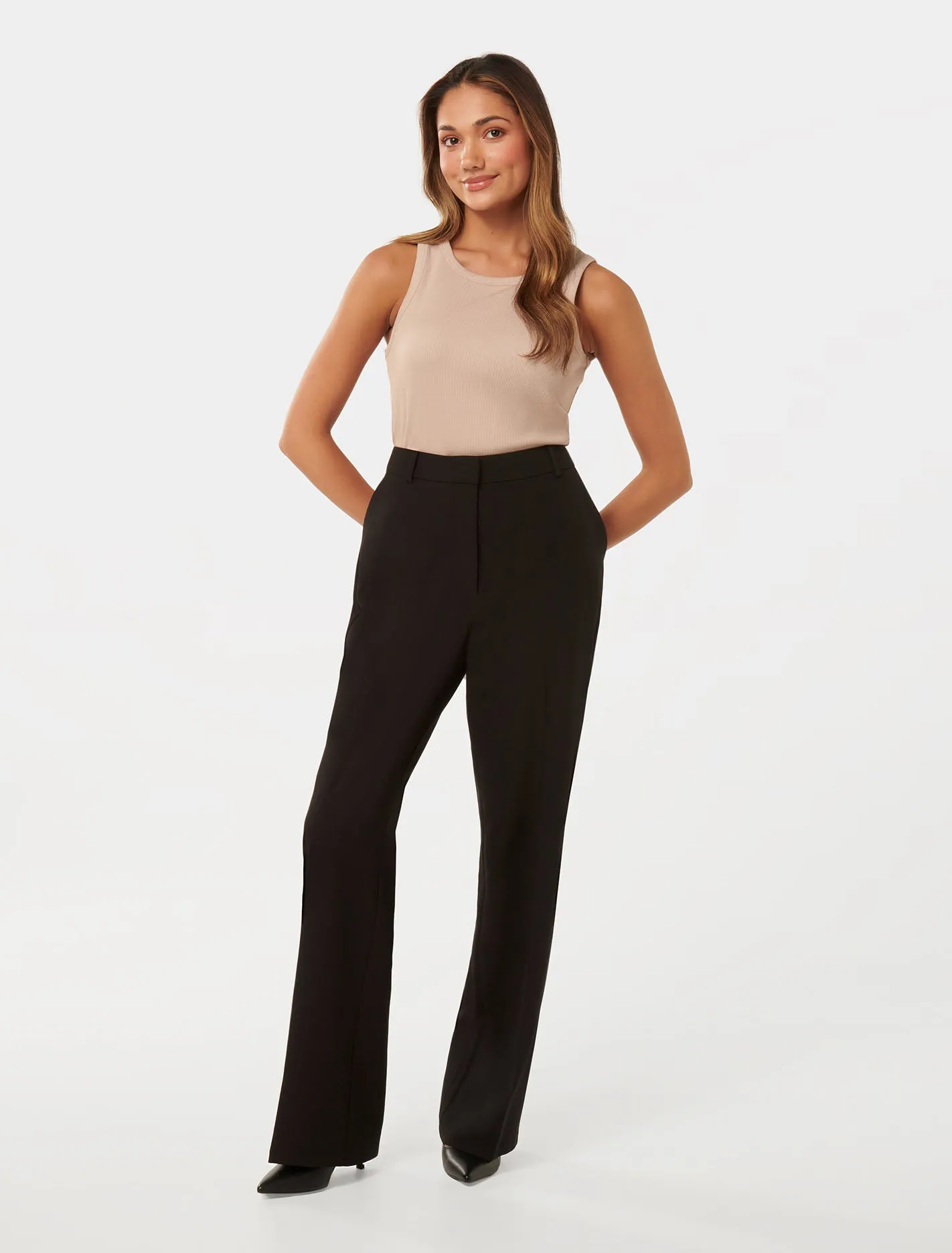 Ava Petite Straight-Leg Trousers