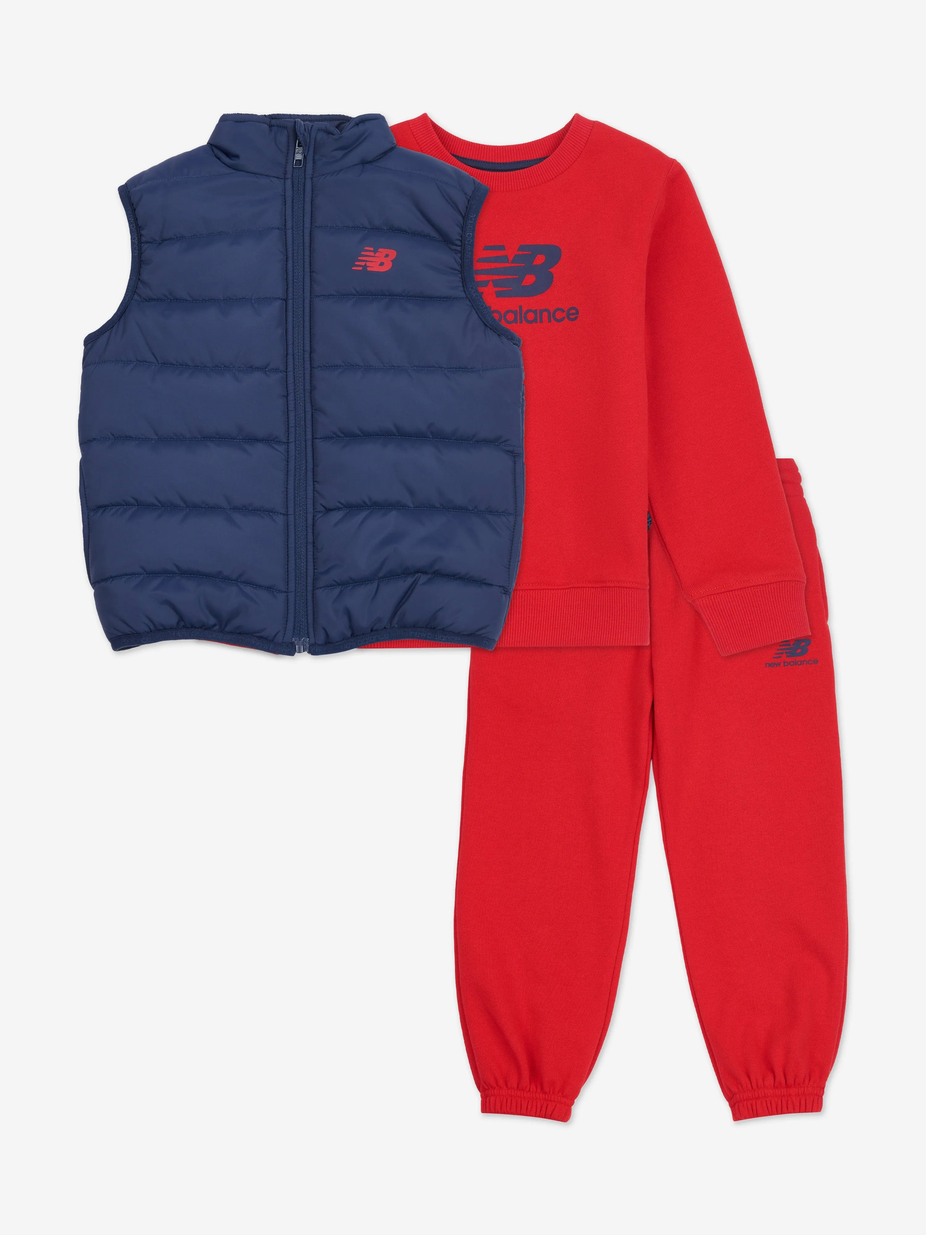 Baby Boys Tracksuit and Gilet Set in Red