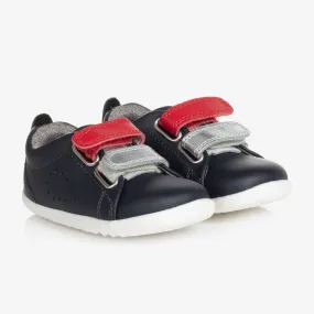 Blue Leather First Walker Baby Trainers