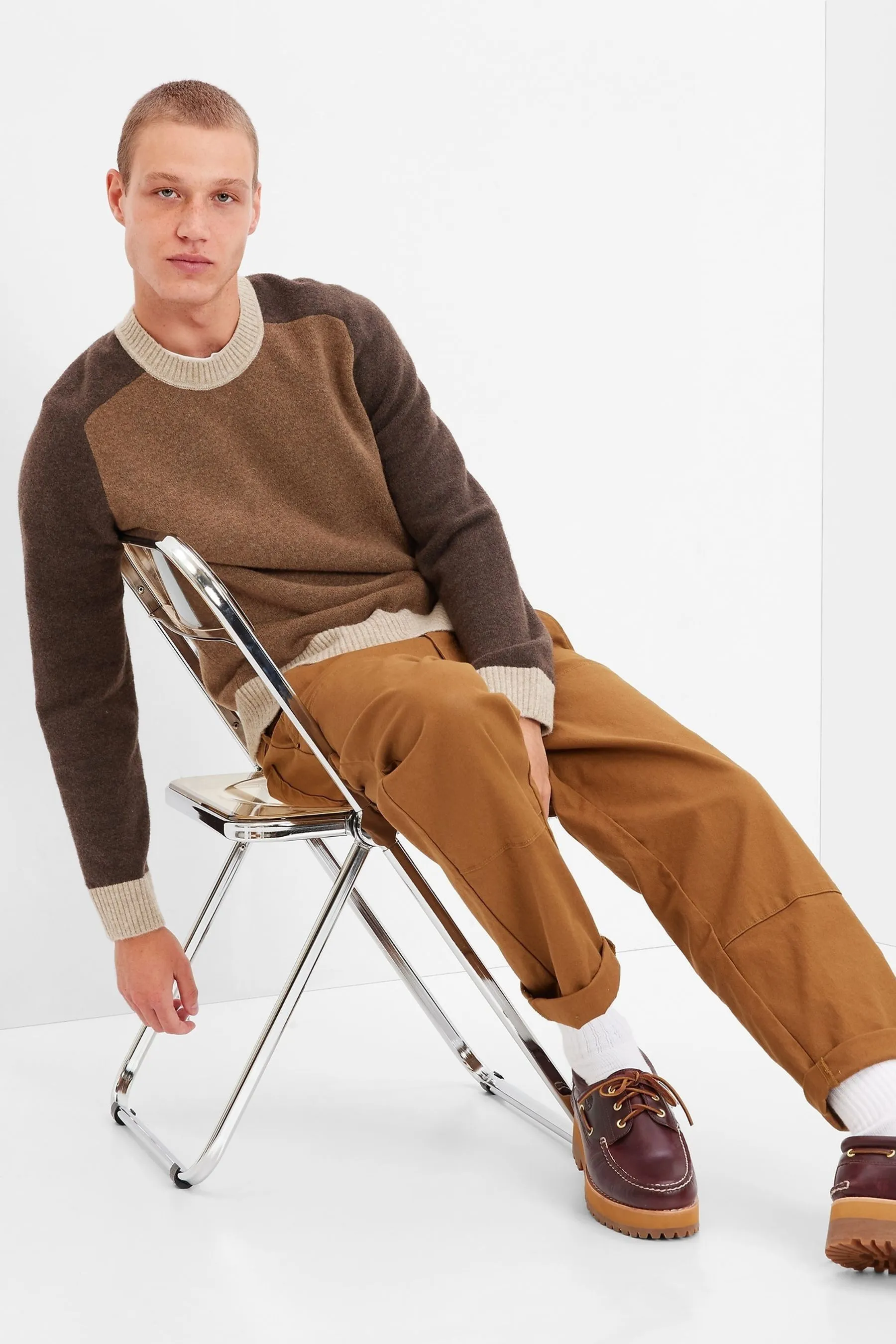 Brown Crew Neck Jumper