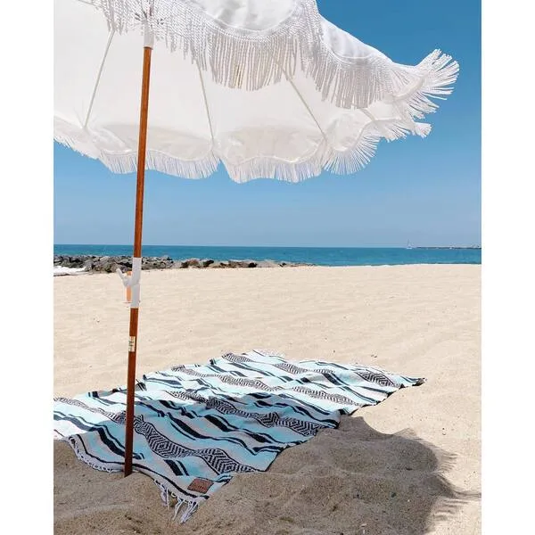 Business & Pleasure Co. Holiday Lightweight Beach Umbrella, Antique White