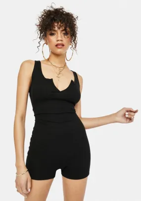 Casual Cutie Notched V-Neck Tank Romper-