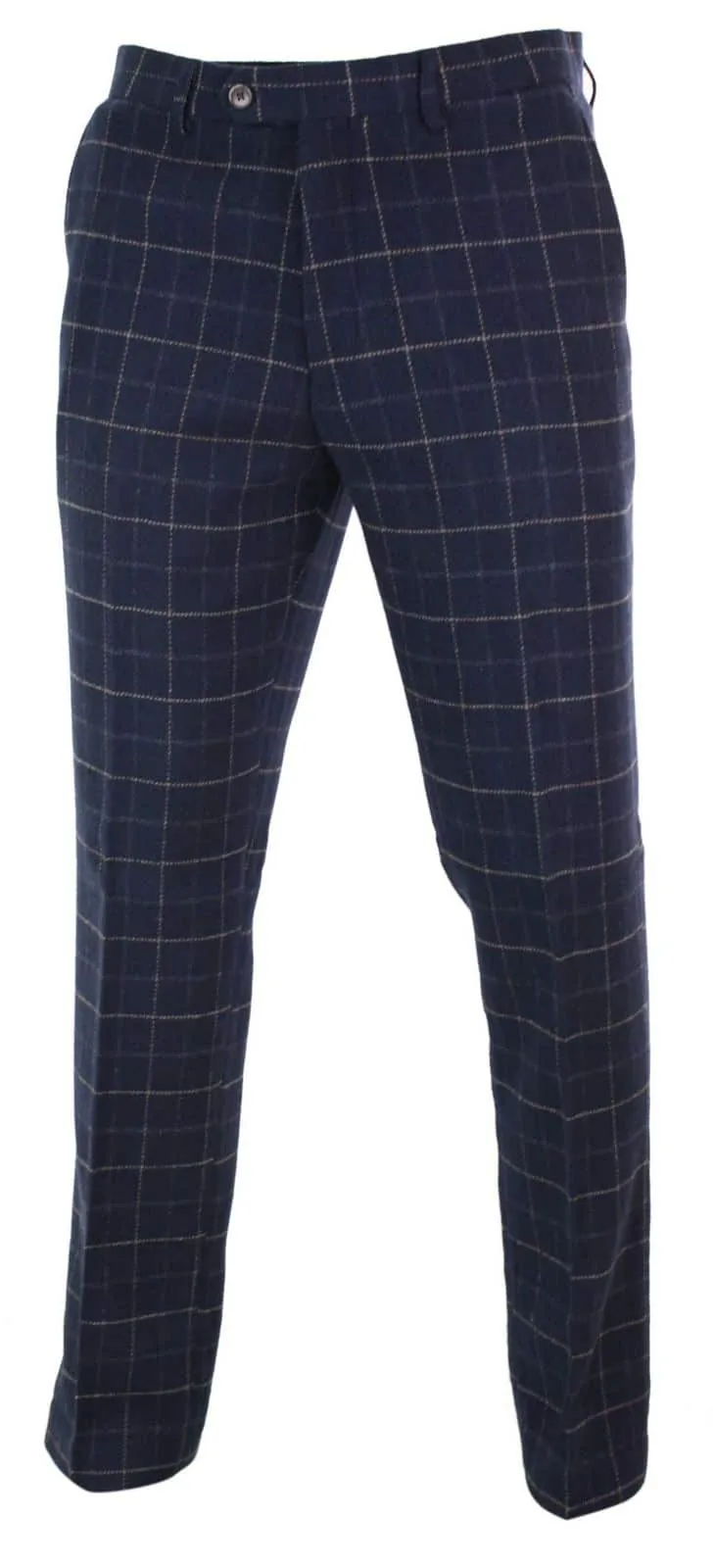 Cavani Shelby - Mens Classic Tweed Check Vintage Peaky Blinders Trousers