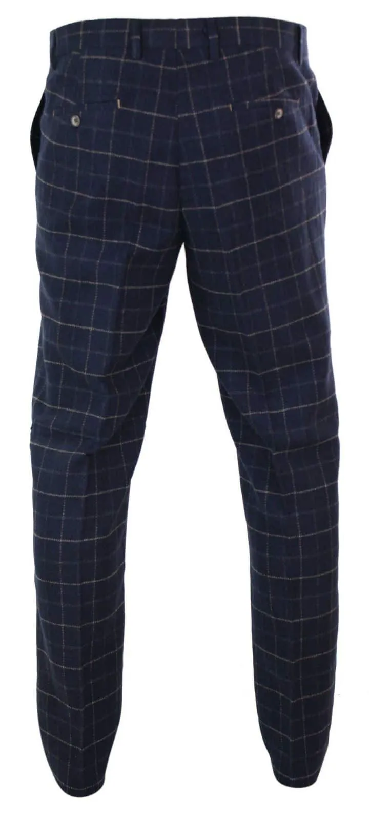 Cavani Shelby - Mens Classic Tweed Check Vintage Peaky Blinders Trousers