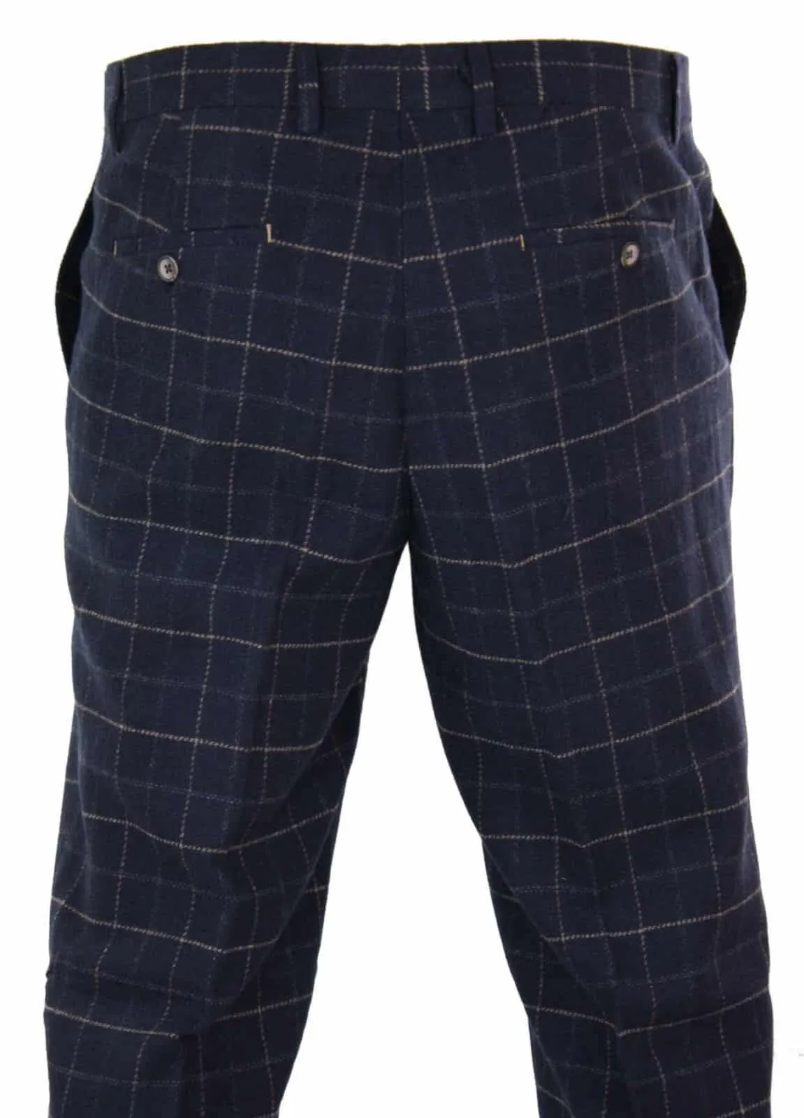 Cavani Shelby - Mens Classic Tweed Check Vintage Peaky Blinders Trousers