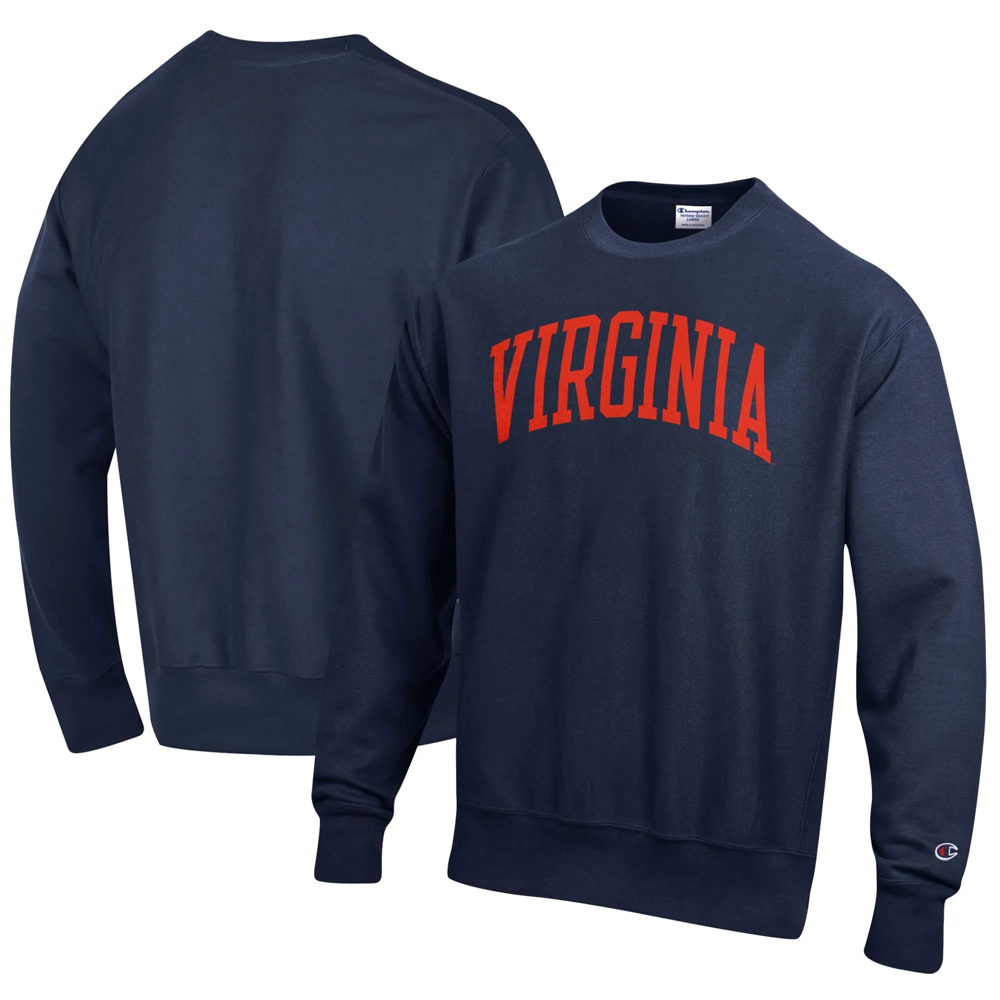 Champion Virginia Cavaliers Navy Arch Reverse Weave Pullover Sweatshirt