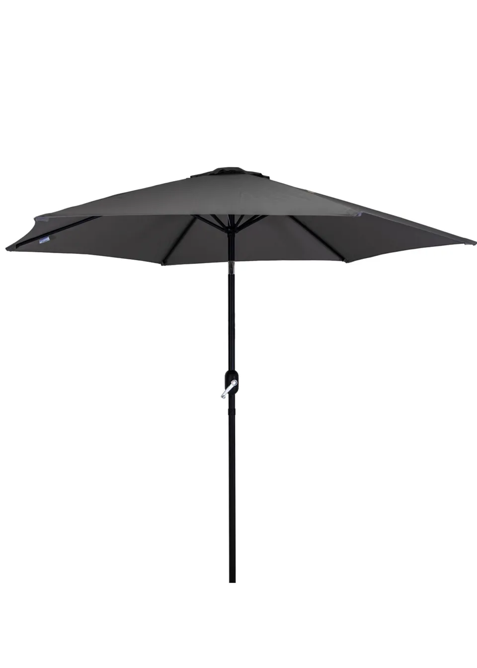 Charles Bentley Garden Metal Grey Patio Umbrella Crank & Tilt (235.5cm, 38mm Pole)