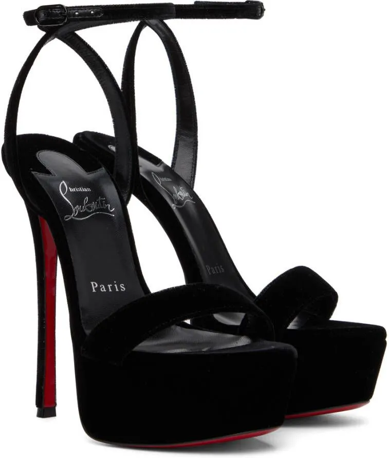 Christian Louboutin Black Loubi Queen Alta 150 Heeled Sandals