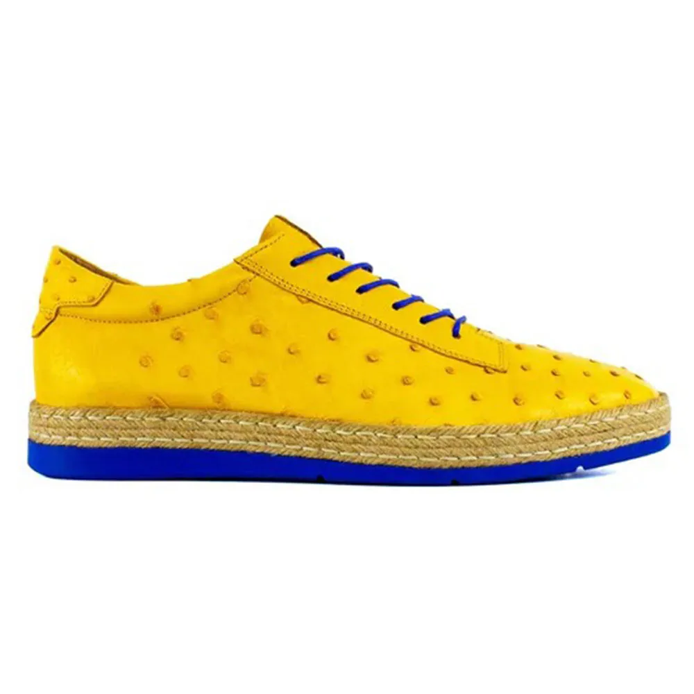 Corrente by Pelle Line Monacro P0001 Ostrich Fashion Sneakers Yellow