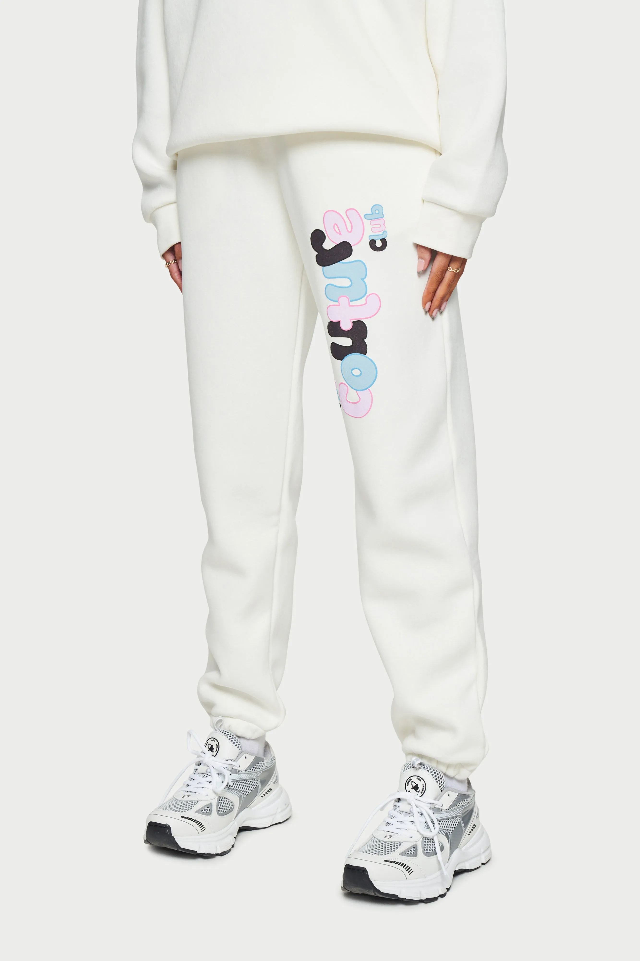 COUTURE BUBBLE OVERSIZED JOGGERS - OFF WHITE