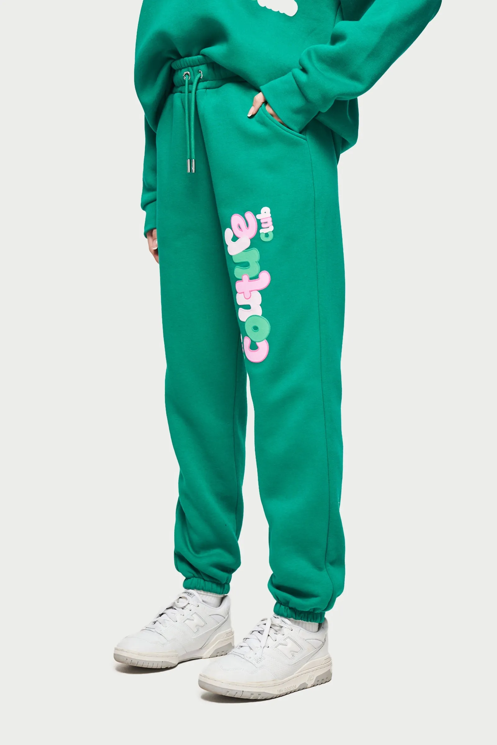 COUTURE BUBBLE OVERSIZED JOGGERS- GREEN