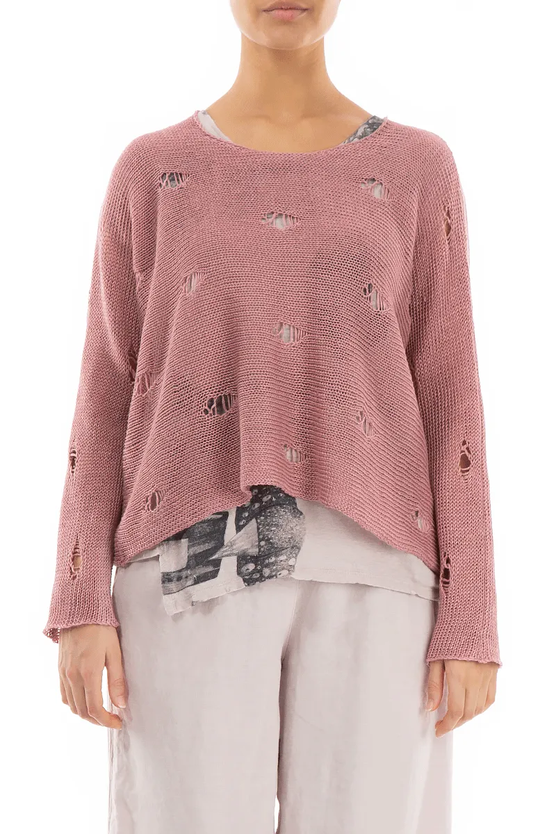 Cut Out Rose Linen Jumper