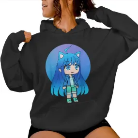 Cute Chibi Style Kawaii Anime Girl Aquachan Women Hoodie