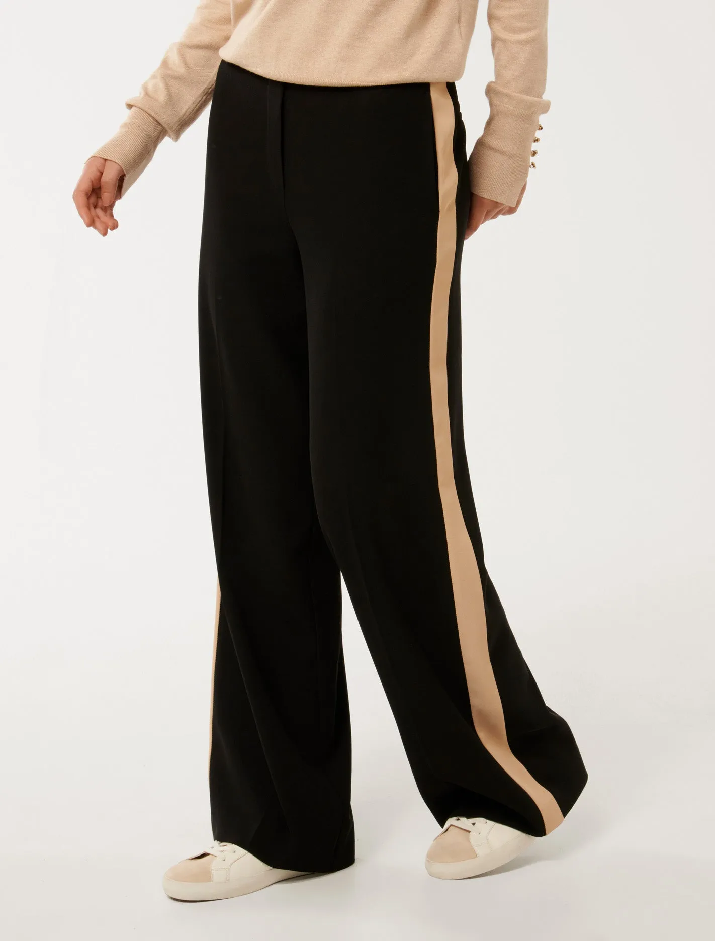 Dara Stripe Wide-Leg Trousers