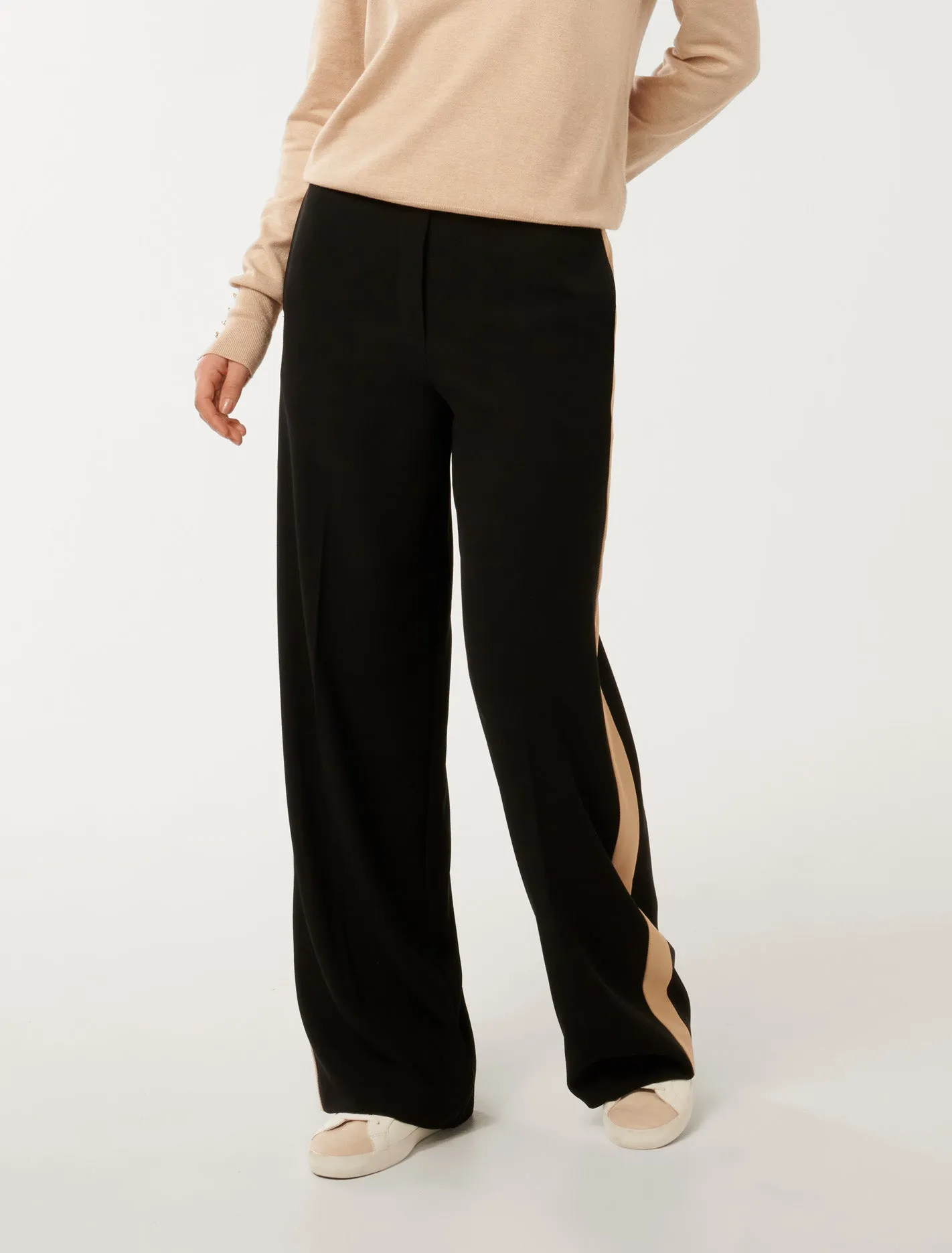 Dara Stripe Wide-Leg Trousers