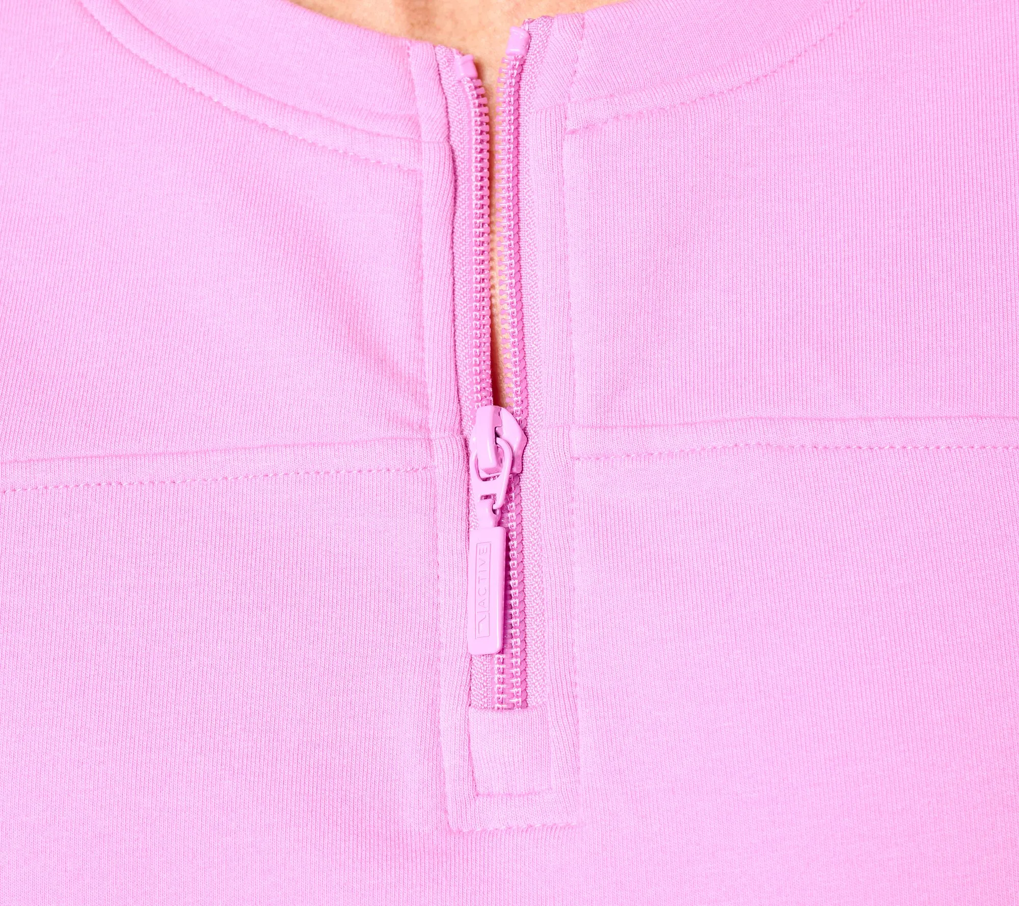 Denim & Co. Active French Terry Quarter Zip Pullover