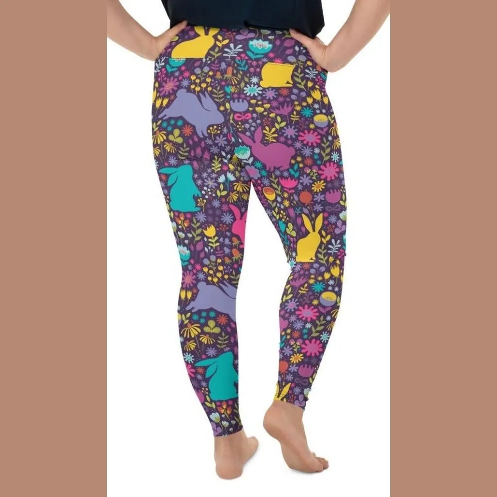 Easter Garden Plus Size Leggings