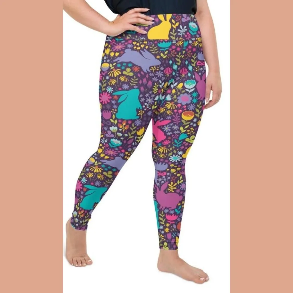 Easter Garden Plus Size Leggings