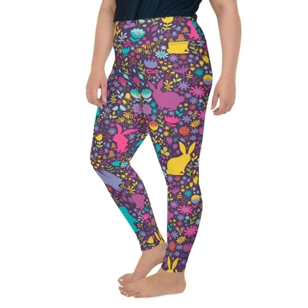 Easter Garden Plus Size Leggings