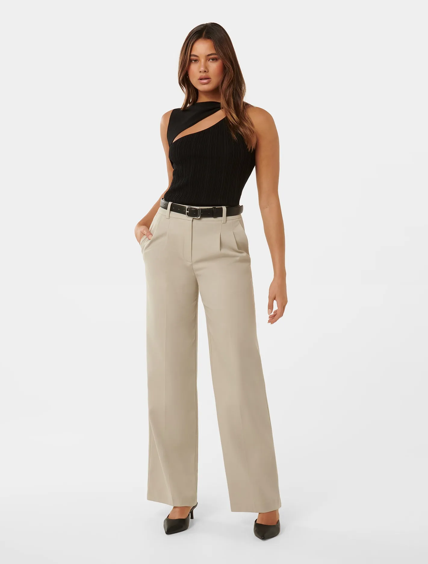 Edweena Belted Wide-Leg Trousers