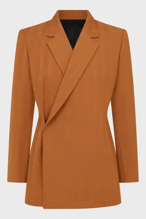 EGONIC DOUBLE BREASTED JACKET ORANGE STRIPES WOOL