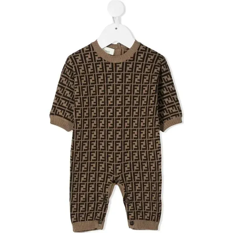 Fendi Baby - Neutral Ff Allover Romper