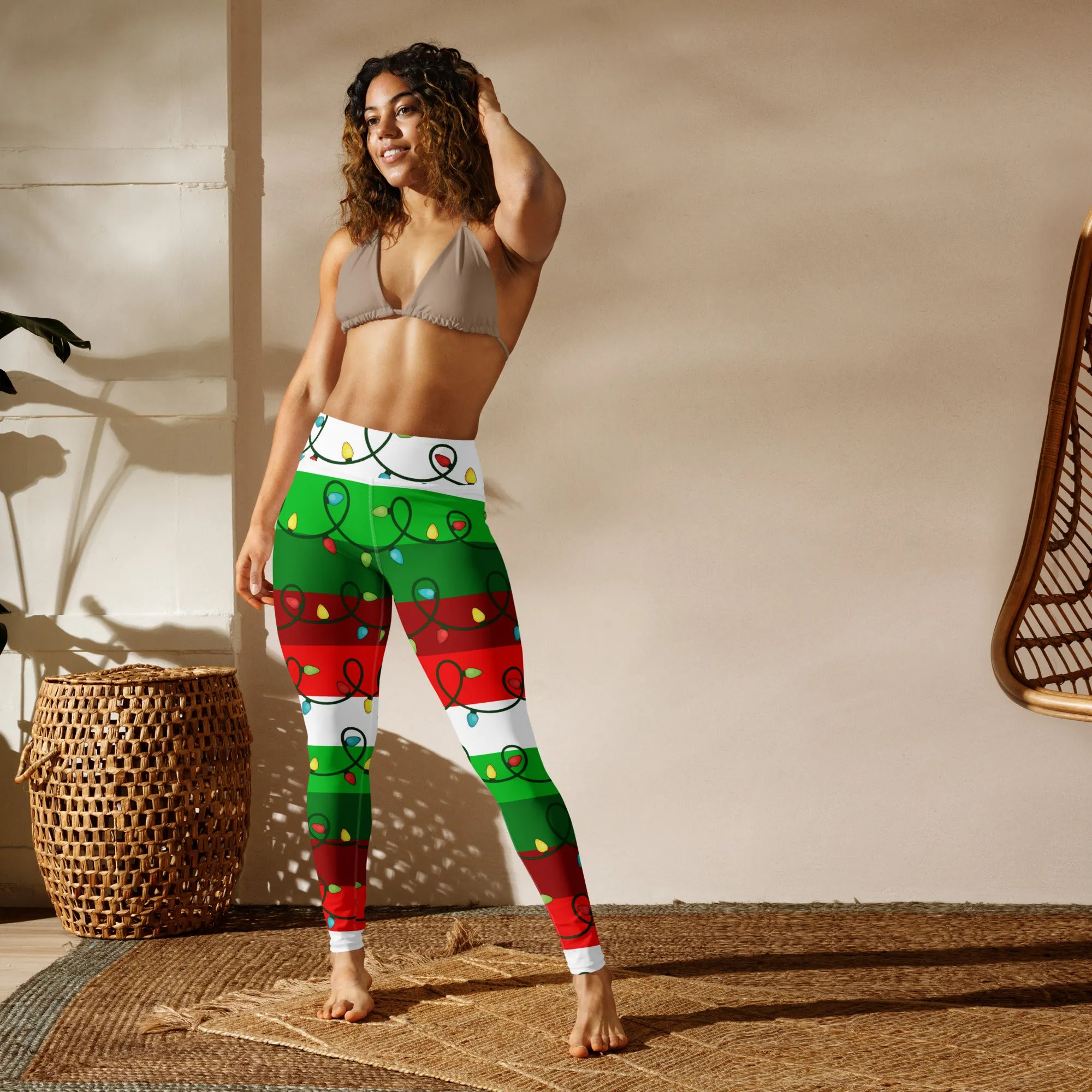 Festive Christmas Lights Yoga Leggings