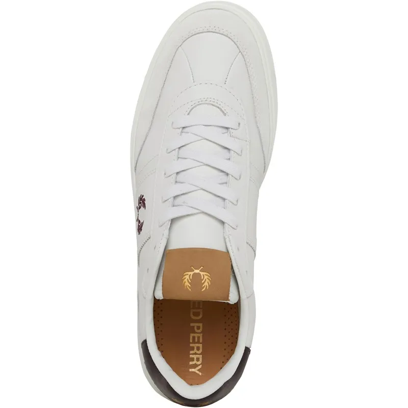 Fred Perry B400 Leather/Suede Trainers Porcelain