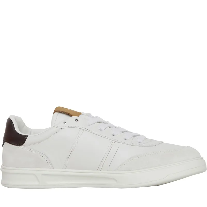 Fred Perry B400 Leather/Suede Trainers Porcelain