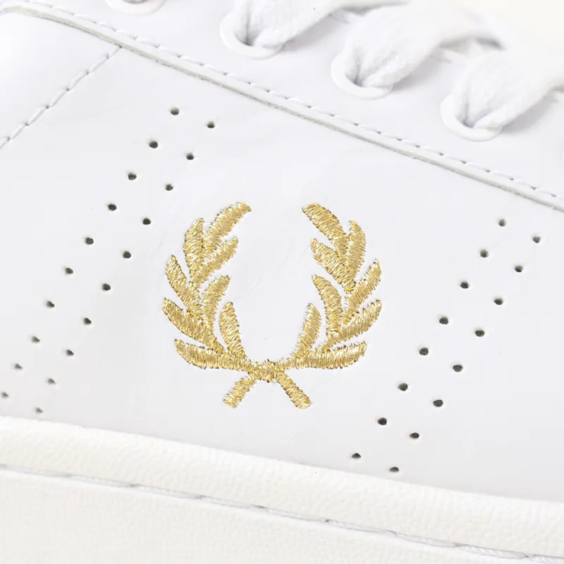 Fred Perry White B721 Leather Trainers