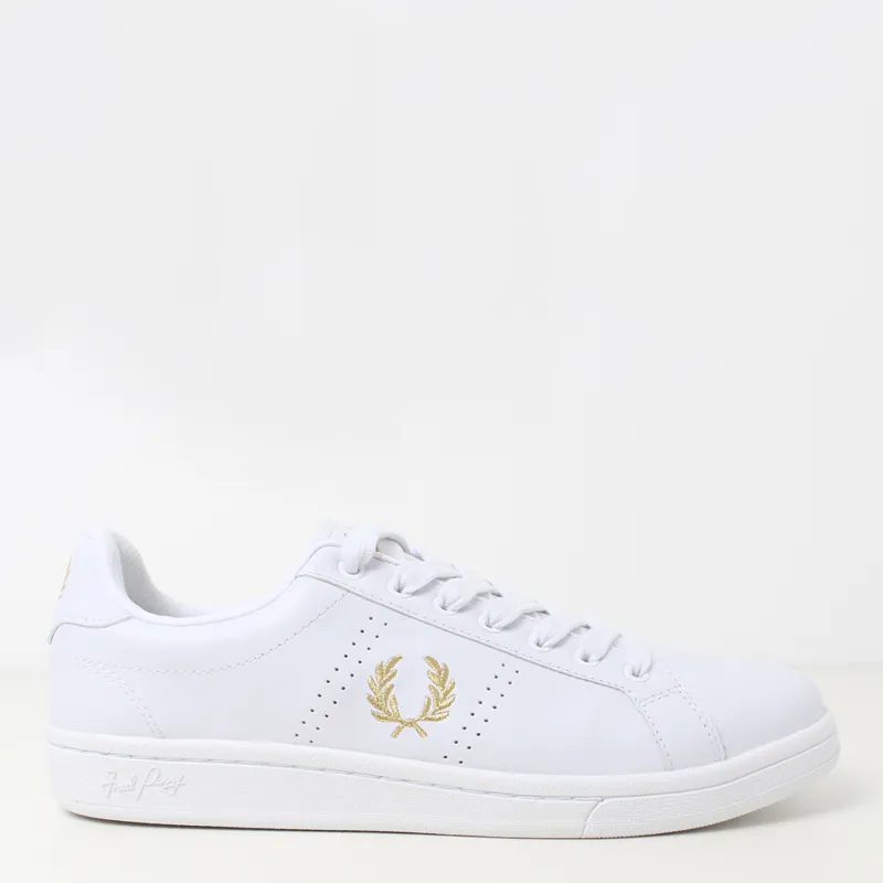 Fred Perry White B721 Leather Trainers