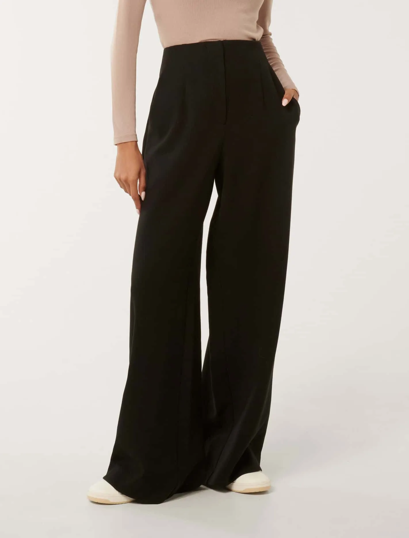 Freya Petite High-Waisted Wide-Leg Trousers