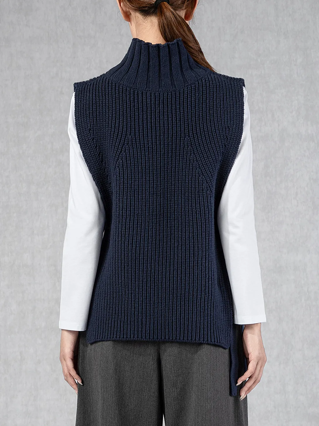 Future Classics   Roll neck Knit Vest Navy