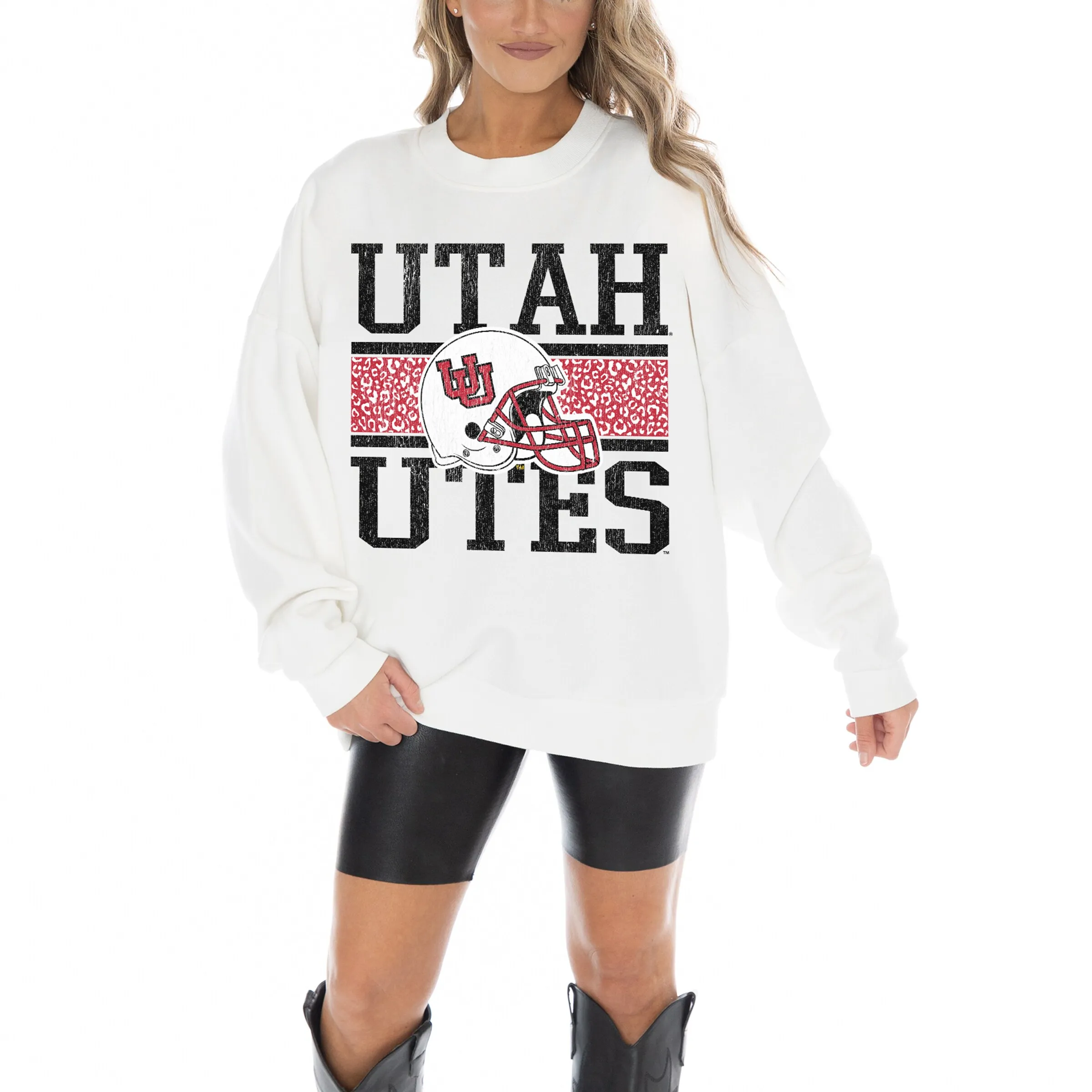 Gameday Couture Utah Utes Women's White Fair Catch Pullover Sweatshirt