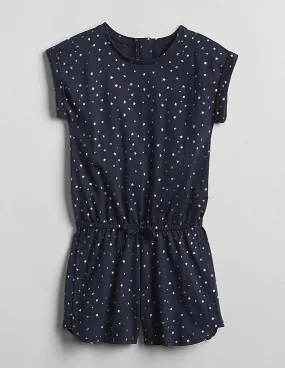 GAP Girls Blue Print Roll-Sleeve Romper