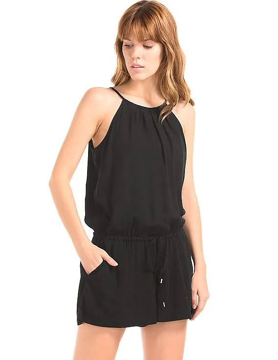 GAP Women Black Halter Romper