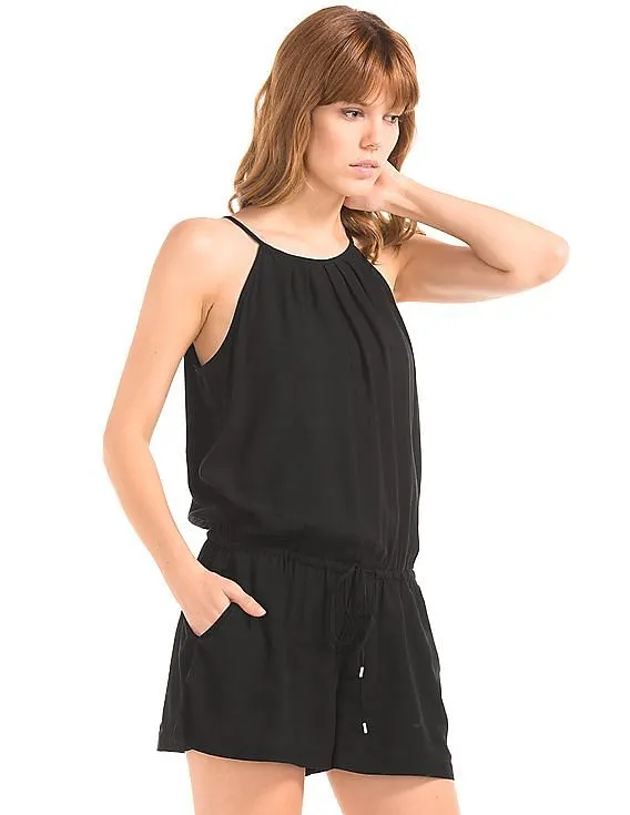 GAP Women Black Halter Romper