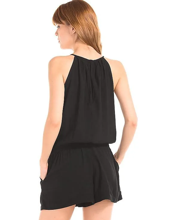 GAP Women Black Halter Romper