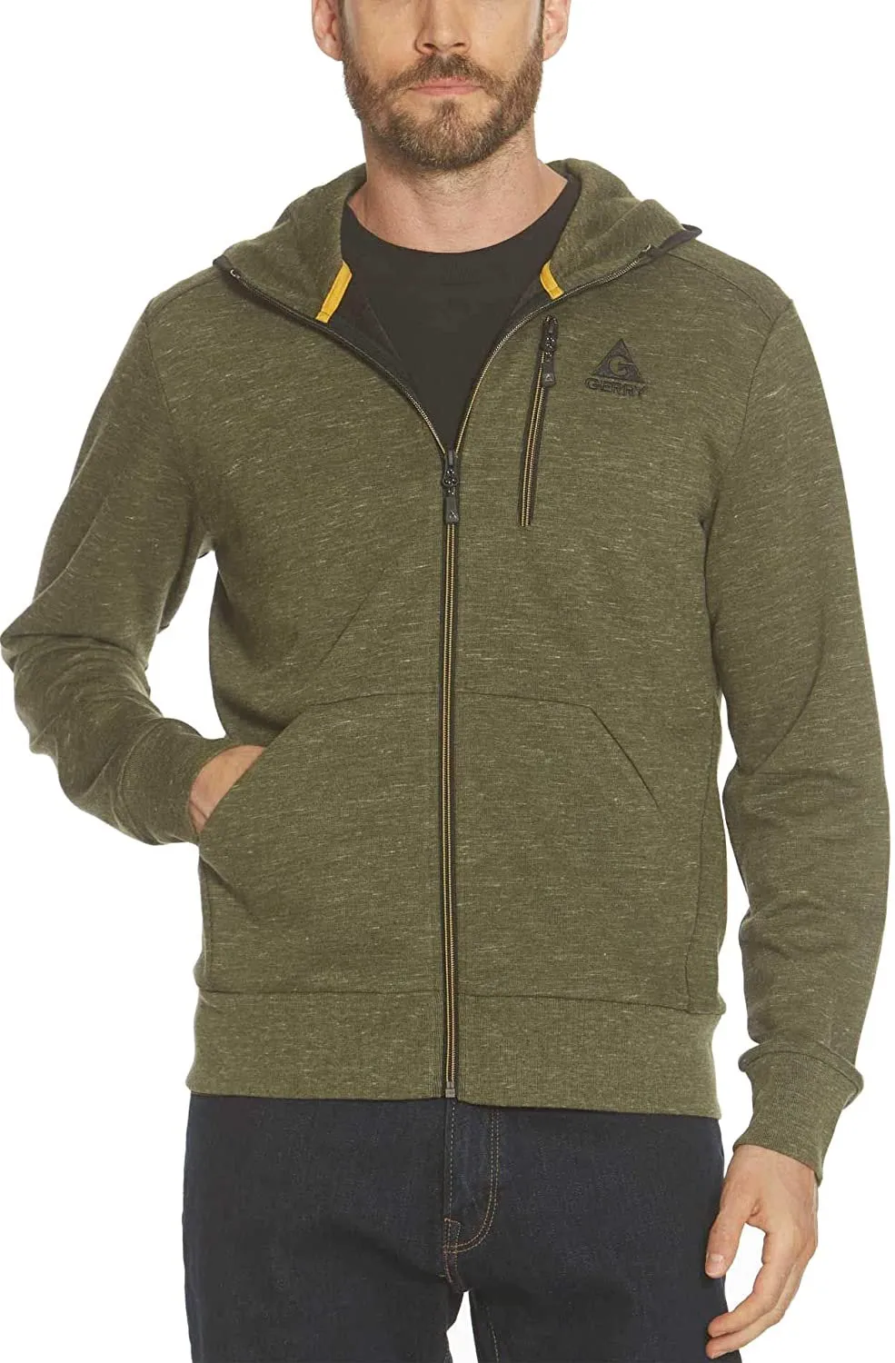 Gerry Men's Static Full-Zip Hoodie (S, Mosstone Heather)