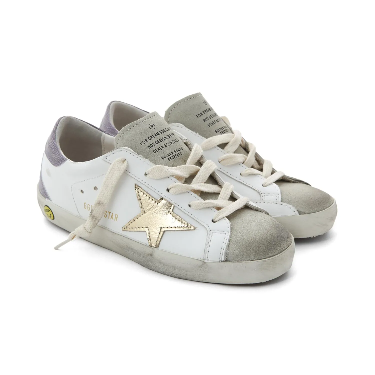 Golden Goose Gold And Lilac Sstar Sneakers For Jr Girls