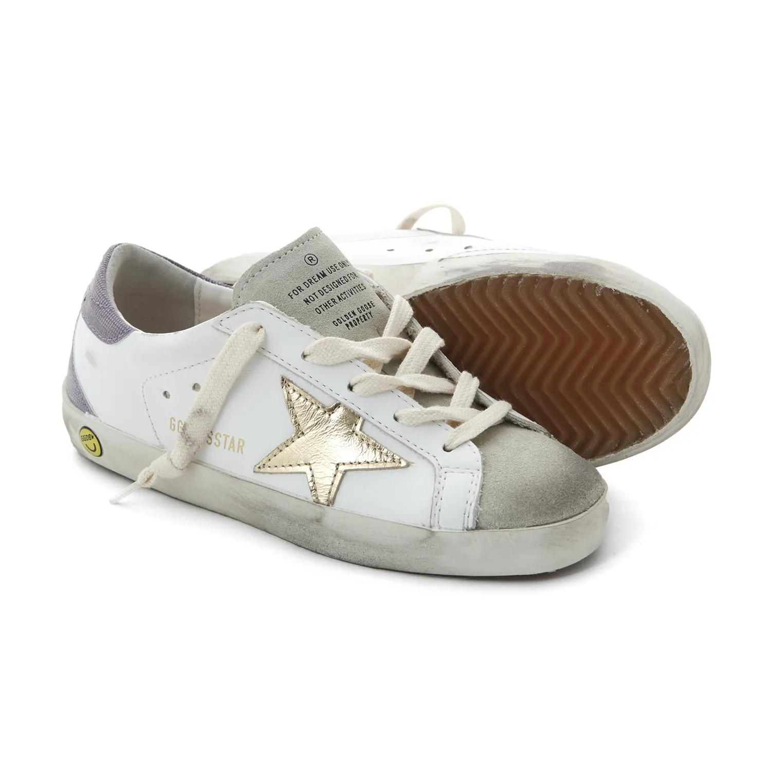 Golden Goose Gold And Lilac Sstar Sneakers For Jr Girls