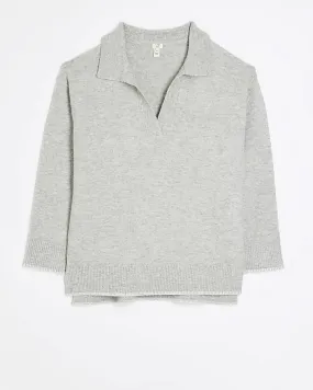 Grey collared cosy jumper